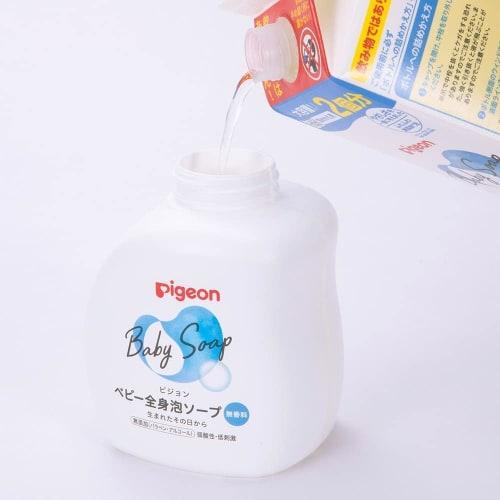Pigeon Baby Foaming Soap Refills (2-Serving, 800ml, Set of 3), Mild Acidity, Made In Japan + Bonus Gift with Kunutonn Original Logo