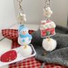 Luxurious Plush Snowman Keychain Soft Plush Design Ideal For Christmas Holiday Decors Keychain Bag Accessory Fashionable Gift