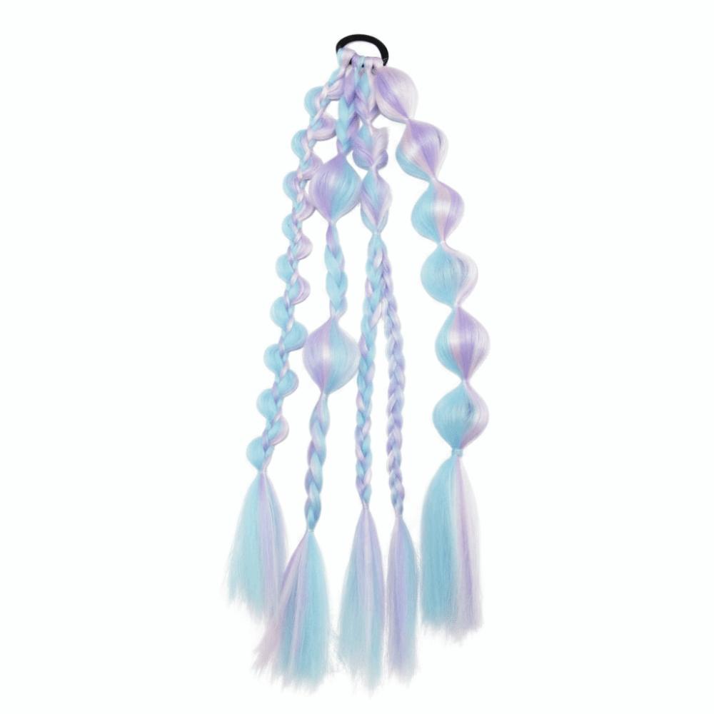 Multi-Color Lantern Bubble Twist Braid Long Gradient Hair Wrap  Music Festival