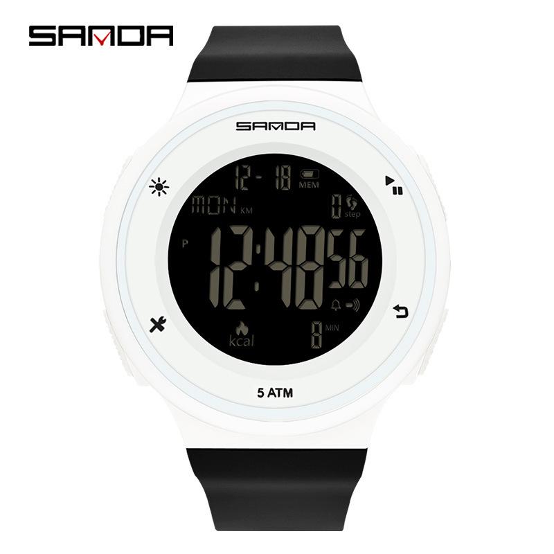 Sanda Multifunctional Waterproof Sports Watch with Pedometer and Calorie Tracker