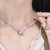 Elegant Sparkling Diamond Moon Necklace: High-End Clavicle Chain for Women