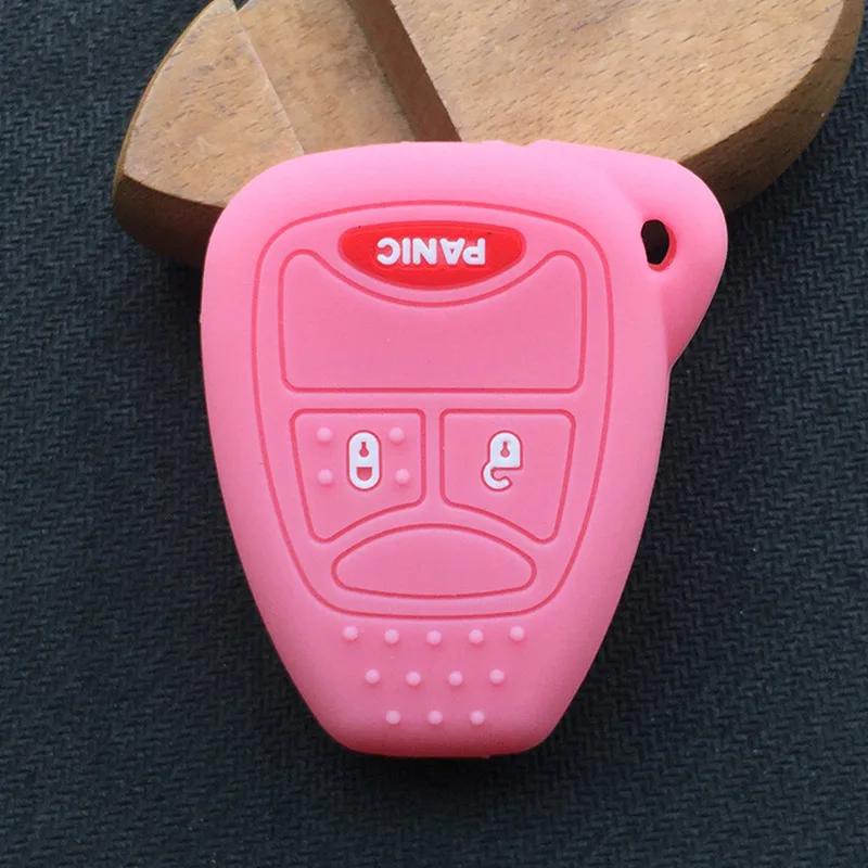 silicone Remote Car Key Shell Cover For Chrysler 300 Dodge Caliber for Jeep Patriot Pacifica Liberty 2+1 3 Buttons Fob Key Case