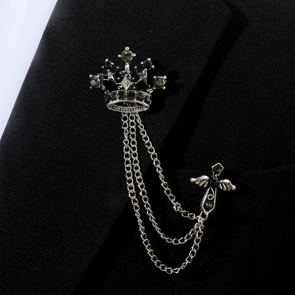 Barokk Rhinestone Perle Korsasje Halskjede Brosje - Retro Britisk Hoffdrakt Tilbehør