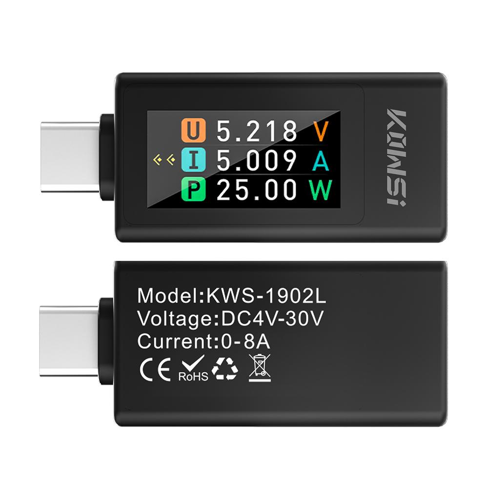 DC 4-30V 0-8A Digital Voltage Current Power Meter 240W Tester Type C Interface Voltmeter Amperemeter Monitor Data Storage