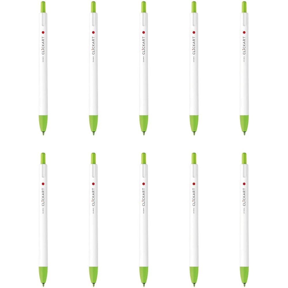 Zebra Water-based Pen Clicker Light Green 10pcs B-WYSS22-LG