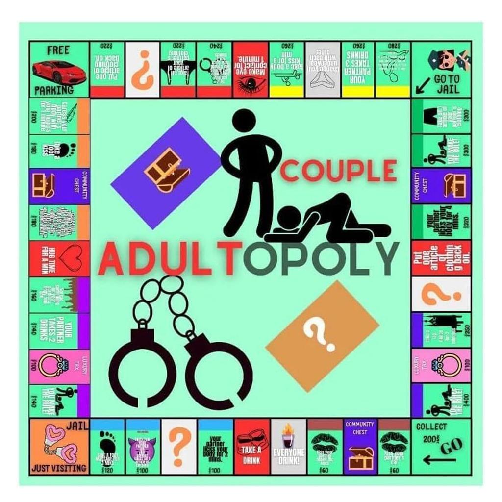 Adultopoly Brettspiel, Paar Brettspiel für Erwachsene, Paar Brettspiel für Erwachsene, Brettspiele, Schlafzimmerspiele für Paare,