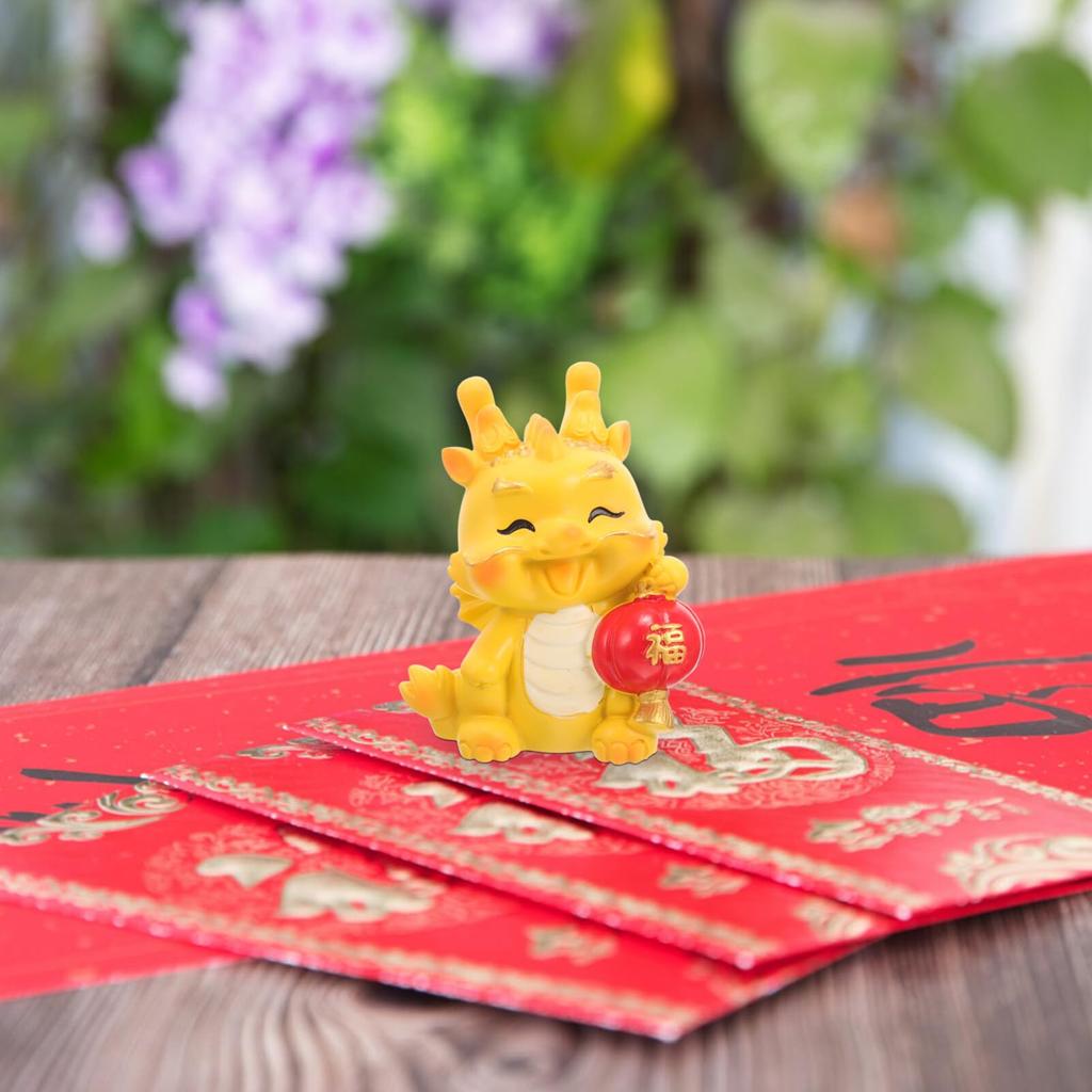 Dragon Zodiac Figurine Dragon Object 2024 Zodiac Sign Auspicious Statue Resin Miscellaneous Goods Gift New Gift Birthday Amulet Thank You New Year