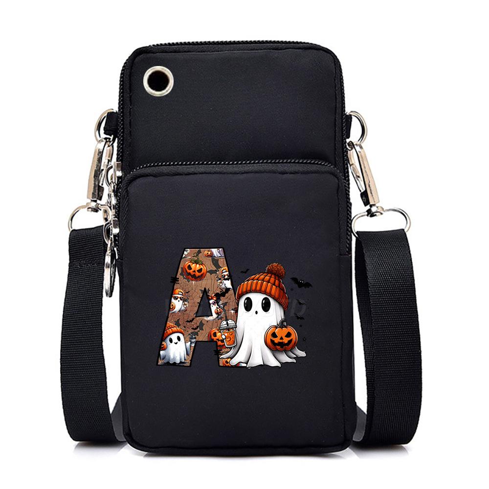 Halloween cute little ghost 26 letter messenger bag multi-function go out portable mobile phone bag