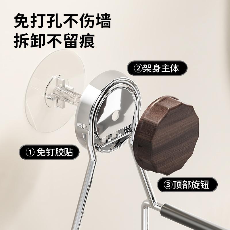 Suction cup Hair dryer holder Walnut pattern Wall mounted bathroom Bathroom Hair dryer Storage rack