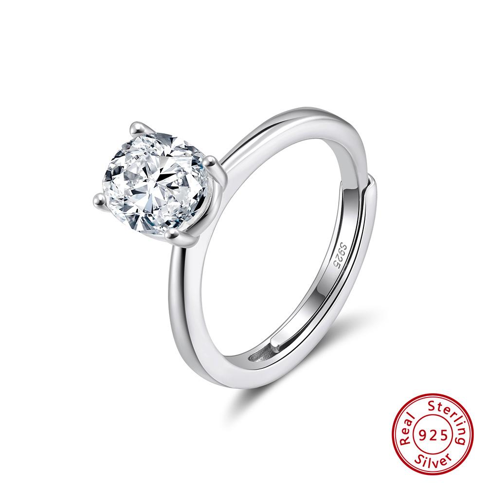ORSA JEWELS Classic D Color VVS Moissanite Diamand Wedding Rings for Women 925 Silver Engagement Inlaid Bridal Jewelry SMOR01