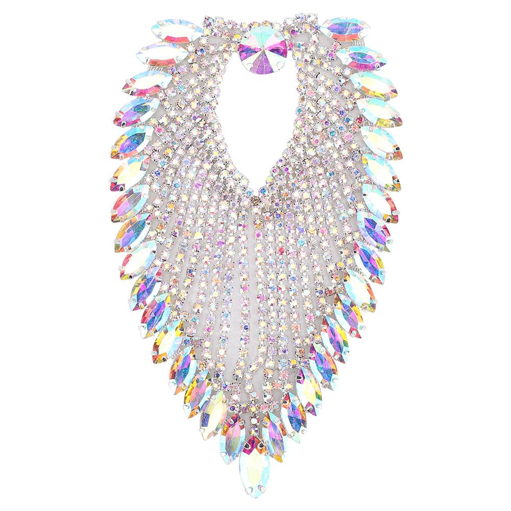 8.5 x 13cm Rhinestone Claw Chain Decorative Strass Crustal Horse Eye Applique Chain