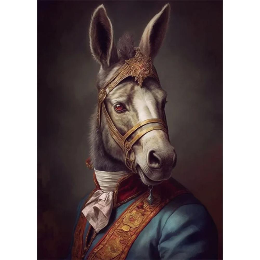 Noble Animals Deer Lion Portrait Vintage Art Posters Canvas Prints Art Paintings Cool Animal Wall Art Pictures Living Room Decor