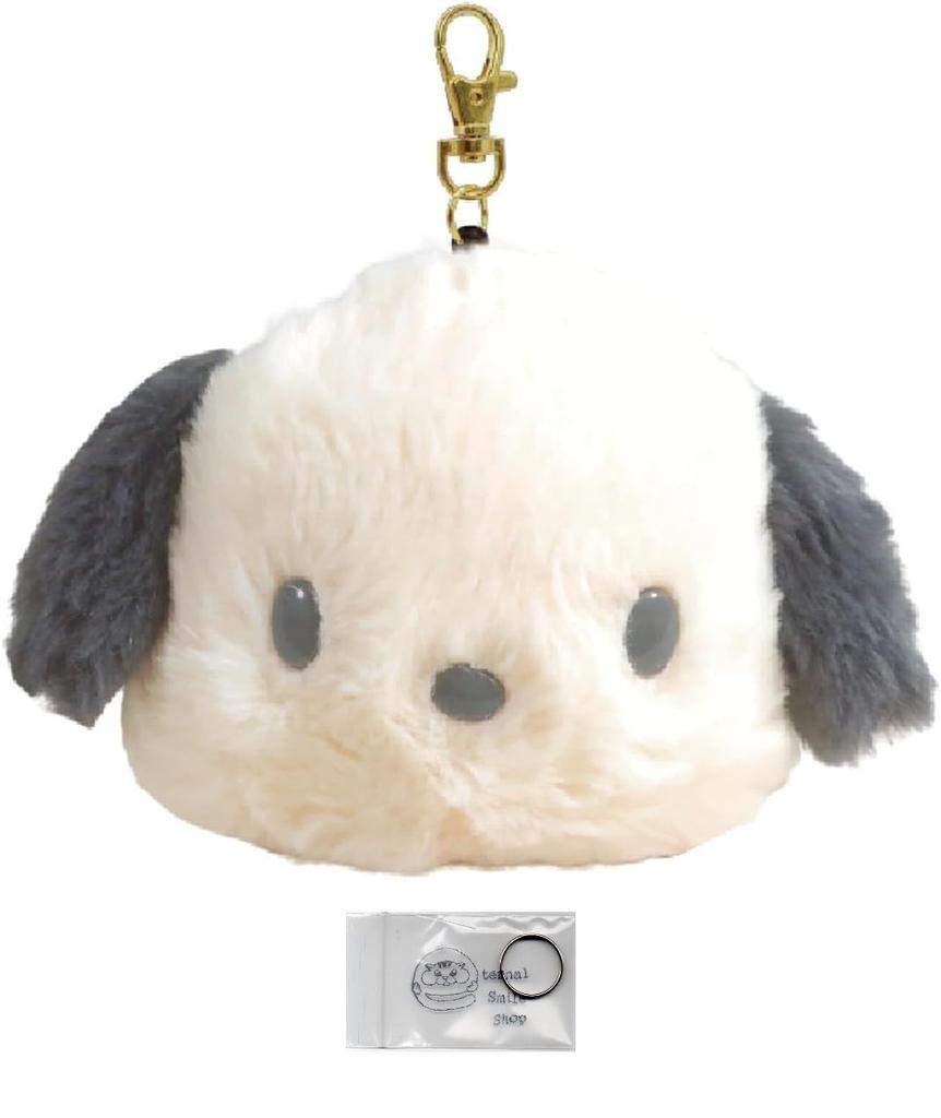 Pochacco Face Pass Case with Plush Toy Set Reel, (Pass Case, Ring)