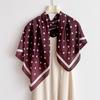 Classic polka dot simulation silk high-end large square scarf silk scarf printed shawl decorative scarf sunscreen scarf headscarf scarf