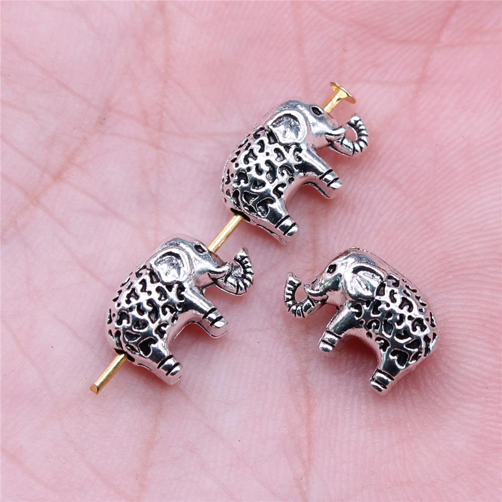 10pcs Ganesha Beads Elephant Beads For Jewelry Making Antique Gold Color Bronze Silver Color Pendants DIY Crafts Making Findings
