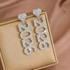 Elegant Design 2026 Earrings Vintage Aesthetic Sophisticated Style Long Drop Earrings Shiny Rhinestone Digital Pattern