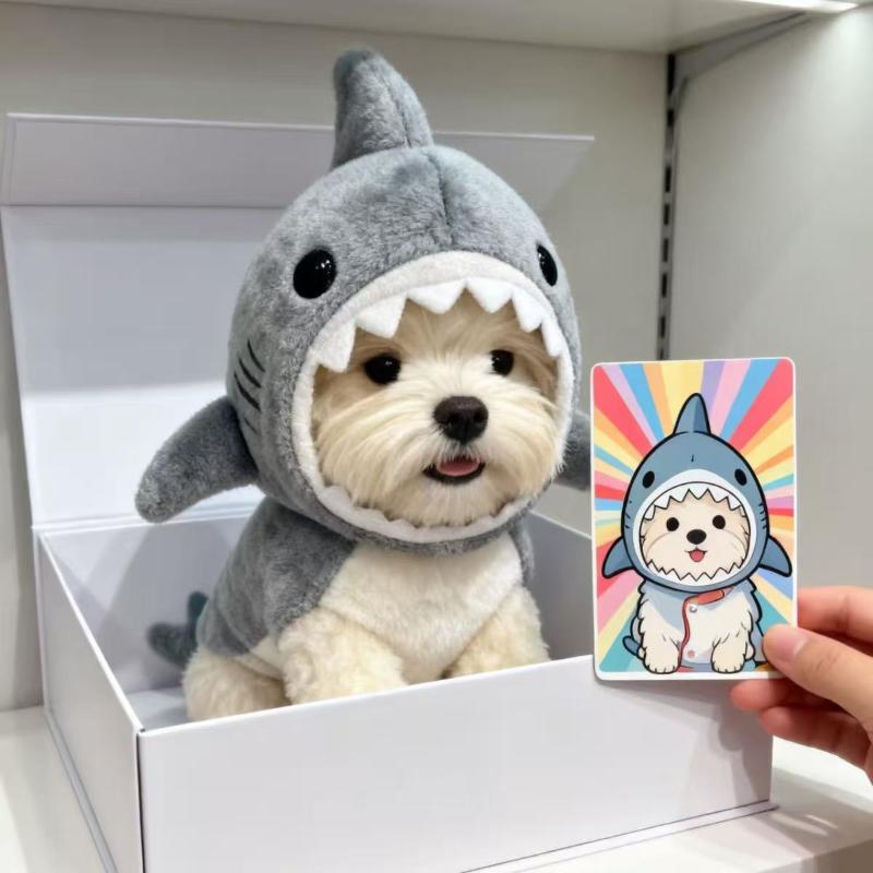 New Pet Cat Shark Headband, Winter Warm Plush Dog Hat, Cute Cartoon Headwear, Photography Props & Decorations