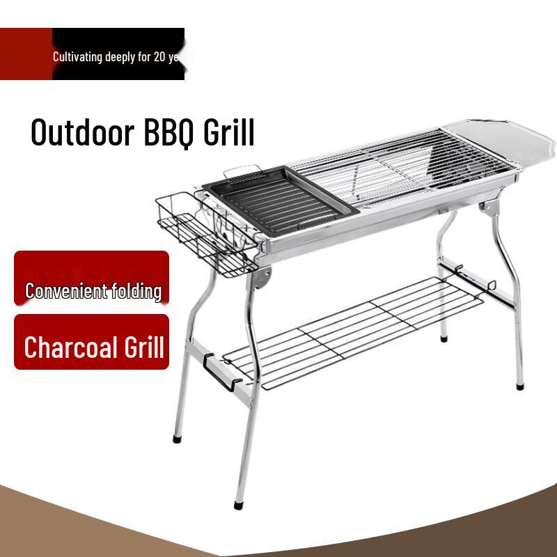 Stainless Steel Folding Charcoal BBQ Grill