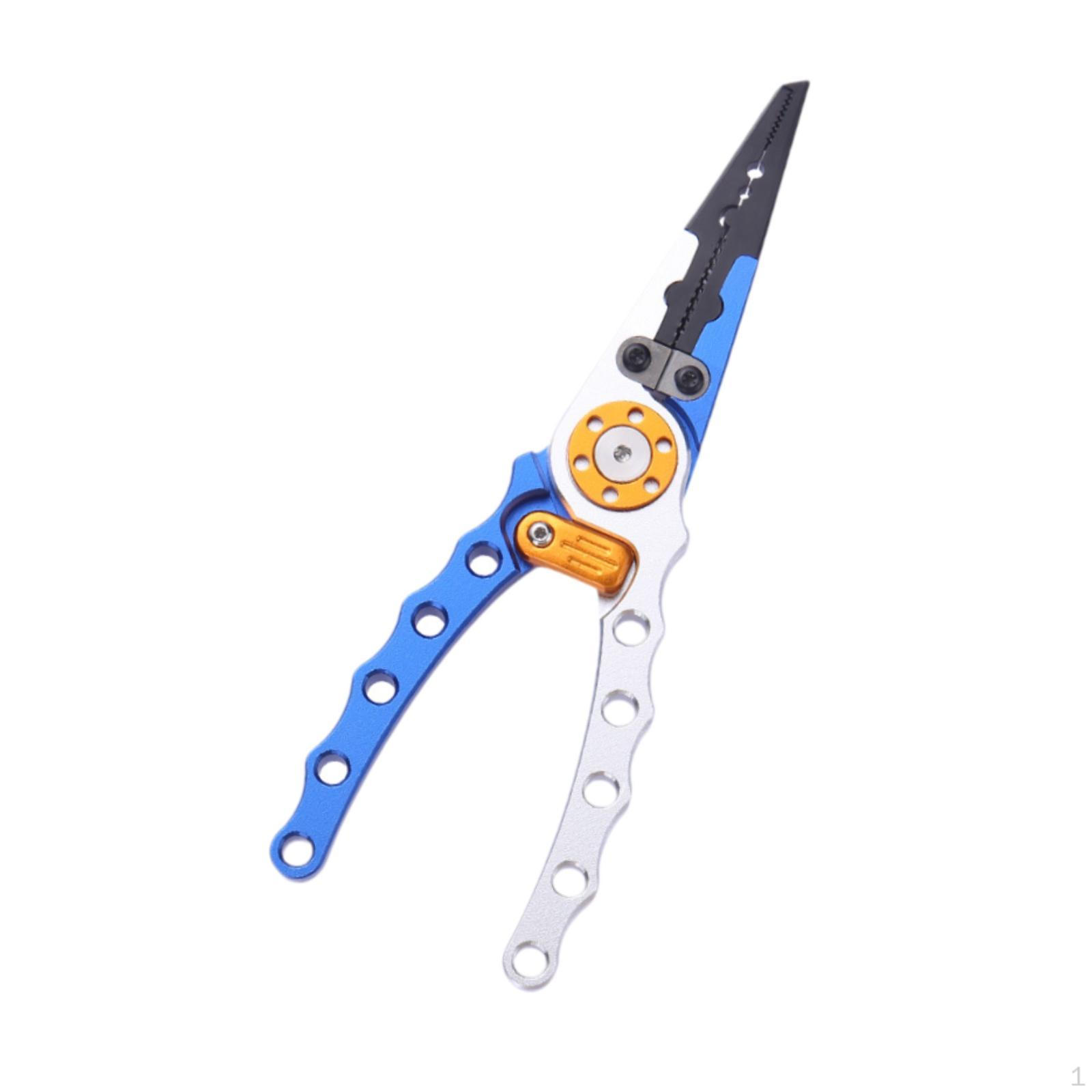 

Aluminum Alloy Freshwater Fishing Gripper, Hook Remover And Line Cutter Silver Blue