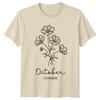 October Cosmos Flower T-Shirt, Birth Month Floral Tee