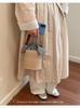 2026 Bow Plaid Straw Woven Bucket Bag: Fashionable, Versatile Single Shoulder Crossbody Handbag for Women