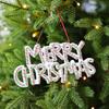 Plastic Merry Christmas Letter Pendant English Letter Welcome Signs Christmas Hanging Ornament Red Green Xmas Tree Ornaments