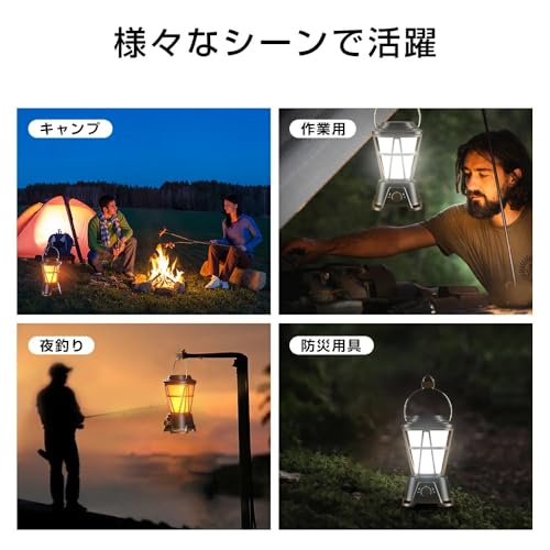 Ultra-bright 1800 Lumens LED Lantern, USB Rechargeable/Battery-Powered, High-Capacity 5000mAh Battery, Stepless Dimming, 2 Modes, Waterproof, Retro De