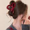 Niche Skin-Brightening Red Claw Clip for Women - 2024 High-End Christmas Half Updo Headdress
