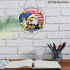 2D Flat, 1pc Round USA 250th Anniversary 2026 Aluminum Hanging Sign, Patriotic Bald Eagle Statue of Liberty Liberty Bell Design, Retro Metal Wall