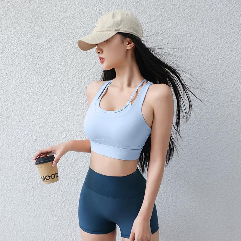 New High-Intensity Shock-Proof Professional Sports Bra with Integrated Fake Two-Piece Design 2026 Yoga Vest Quick-Drying for Women