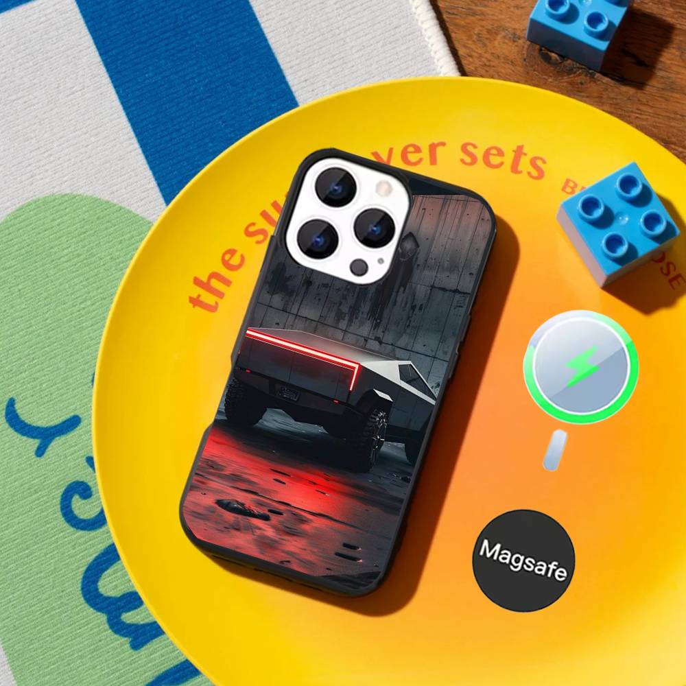 SUV Car T-TeslaES Pickup Truck Phone Case For iPhone 17,16,15,14,13,12,11,Pro,Max,Plus,Mini Magnetic Magsafe Wireless Charging