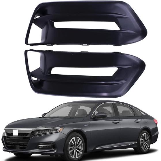 Pair of Front Bumper Fog Light Lamp Frame Covers Grille Bezel Compatible with Honda Accord 2018-2020 Replaces HO1038140 HO1039140 71107TVAA10