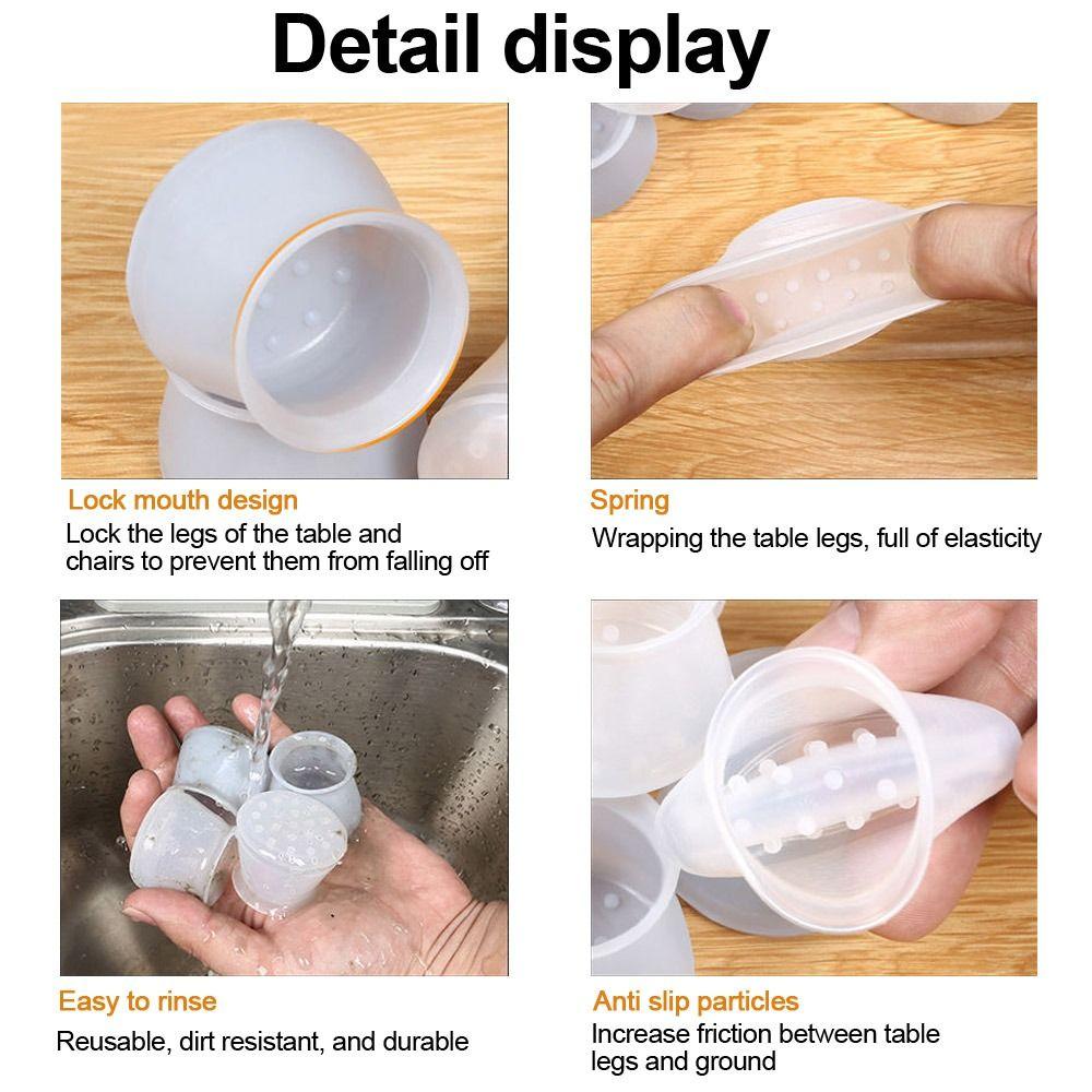 4pcs Silicone Table Chair Leg Mat Non-slip Feet Covers Furniture Pads Table Foot Protectors Floor Protectors Chair Leg Caps