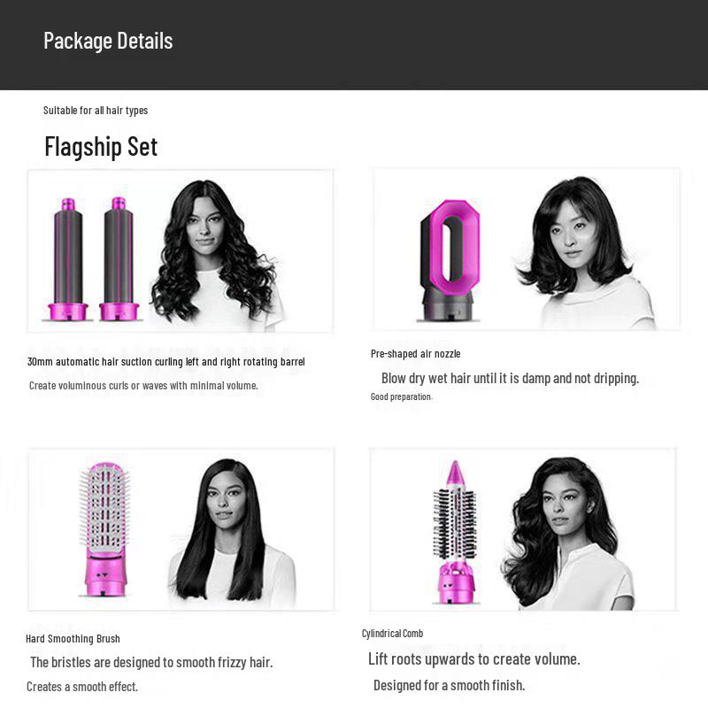 Cross-border Ionic Hair Dryer & Curler: 5-in-1 Multi-Functional Hot Air Styling Comb