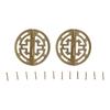 2pcs Vintage Round Brass Hinges w/screws 45mm/1.77inch Hollow Pattern Old Chinese Retro Decor Wood Jewelry Box Wine Case Cabinet