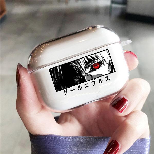 Japonský Anime Tokyo Ghoul Soft Protector Cover Box pro Apple Airpods 1 2 3 Pro Cartoon Transparentní pouzdro AirPods