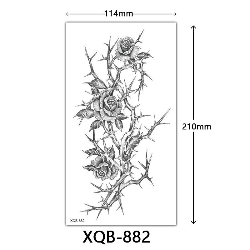 Small Full Arm Tattoo Sticker, Flower Letters, Plain Flower Tattoo Sticker Tattoo