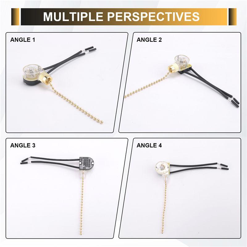 A84E-3Pack Ceiling Fan Light Switch ZE-109 Fan Switch Ceiling Pull Chain Switch Replacement