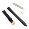 Bambi Genuine Leather Watch Band Replacement Strap, 10mm-20mm, Black/Chocolate, Includes Easy Replacement Tool, Two Spring Bars, and Replacement Manua