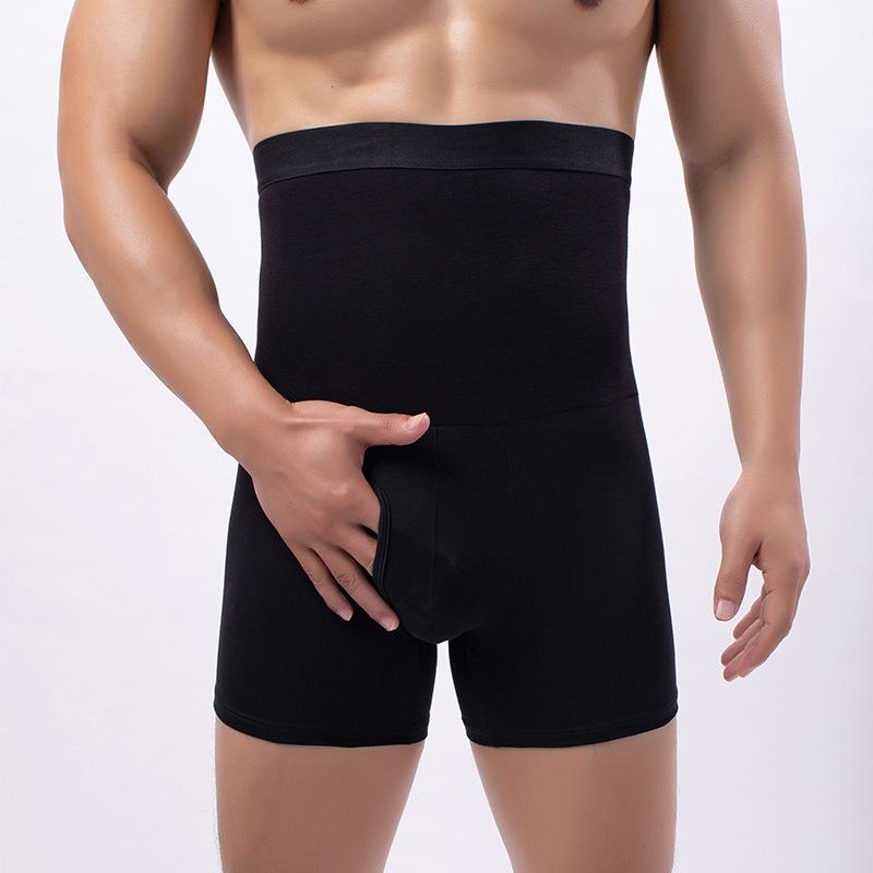 

Мужские боксеры-брифы с высокой талией и контролем живота, с флисовой подкладкой на поясе, поддерживающей хлопковой посадкой, доступны расширенные размеры 2XL (125-150 jin)