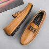 Fashion Genuine Leather Mens Loafers Simple Slip-On Casual Shoes Lightweight Driving Shoes Versatile Moccasins Fashion Man Walking Shoes