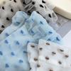 Love Heart Crystal Mid-Calf Glass Stockings with Cotton Sole and Lace - Japanese Style JK Women's Summer Socks.