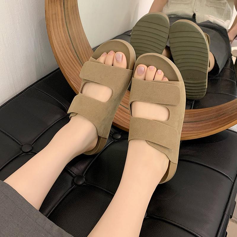 Sandali da Donna in Vera Pelle Ciabatte da Donna Estive Scarpe Casual da Esterno per Spiaggia Durevoli Antiscivolo Scarpe di Lusso