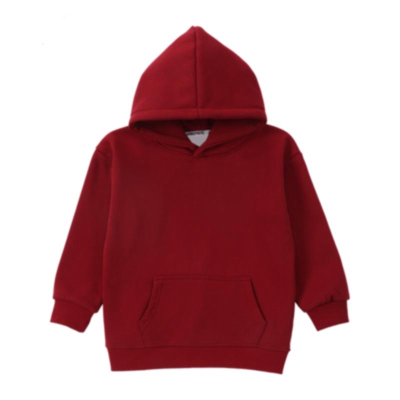 Kids' Hooded Sweatshirt - Unisex, Pure Cotton, 320g, Fleece Lining, Solid Color, Loose Fit for Boys & Girls.