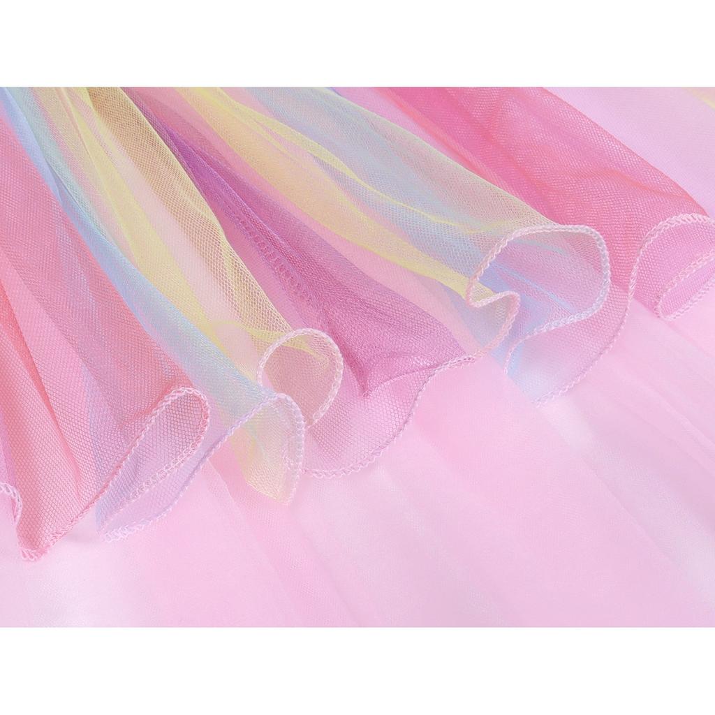 Kids Carnival Princess Unicorn Tutu Dress, for Birthday Party, Children's Day, Christmas, Halloween, Cotton, Pink, 5-6 Years, 120cm