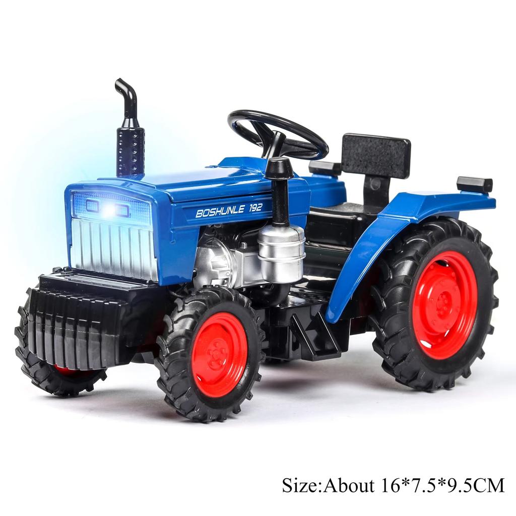 1:32 Agricultural Tractor Alloy Model Toy Diecast Car Front Wheel Steering Rubber Tires Miniature Vehcies Children's Puzzle Toys