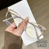 Metal Frame Anti Blue Light Glasses Cat Eye Type Non Prescription Protective Goggles Decorative Flat Glasses Lentes Mujer