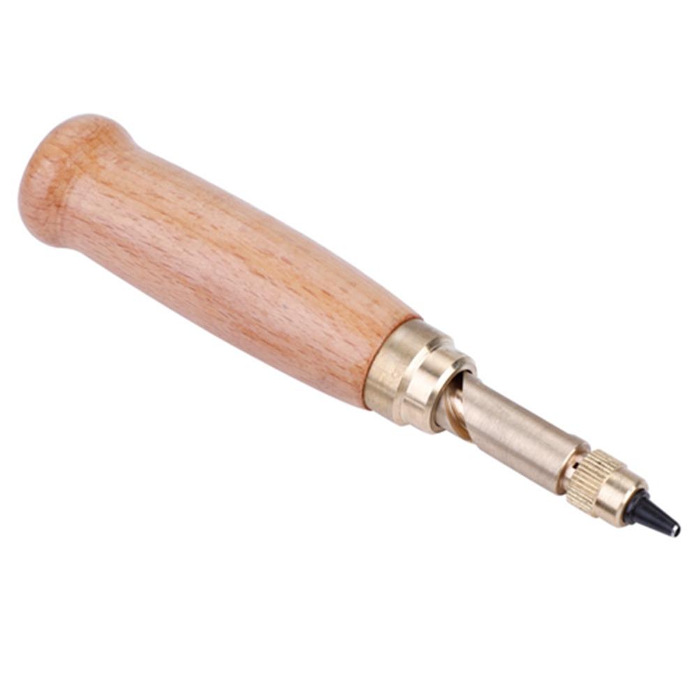 Holzgriff Verstellbarer Locher 1,5 mm - 4 mm Spitzen Drehbarer Handlocher Für Ledergürtel