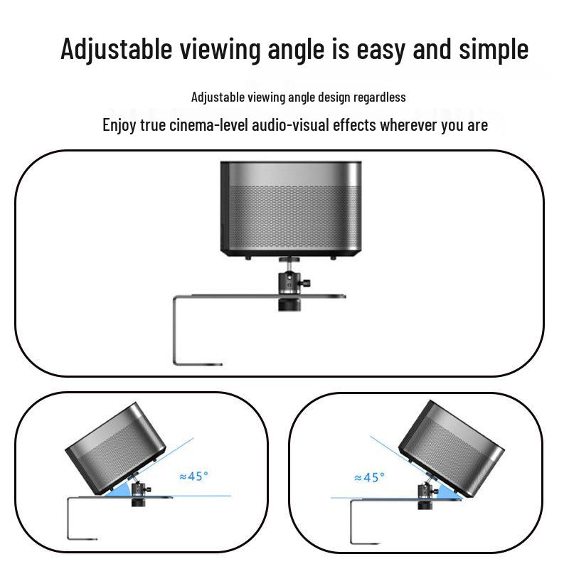 Telescopic Metal Projector Wall Mount, Stable & Adjustable Pan/Tilt, Ideal for Home Bedside.
