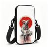Vintage Dark Aesthetic Goat Print Crossbody Phone Bag, Mystical Horned Ram Pattern Mini Shoulder Pouch, Gothic Style Festival Accessory Christmas Gift